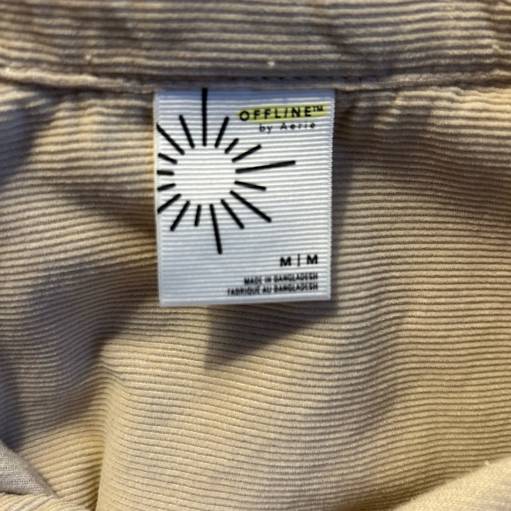 Aerie Women's cotton Medium Cream oversized corduroy Jacket, zipper and pockets - Picture 7 of 7